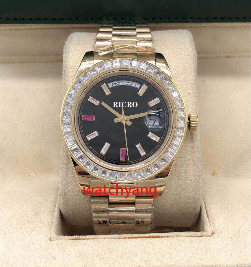 

Men's mechanical watch square drill ring 41mm double calendar series automatic movement 316 fine steel folding buckle sport watch