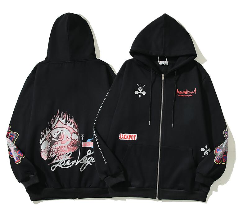 

CW73 black ziu up mens hoodie fleece jumper designer hoodies streetwear JACKPOT cardigan sweatshirt Men's Clothing