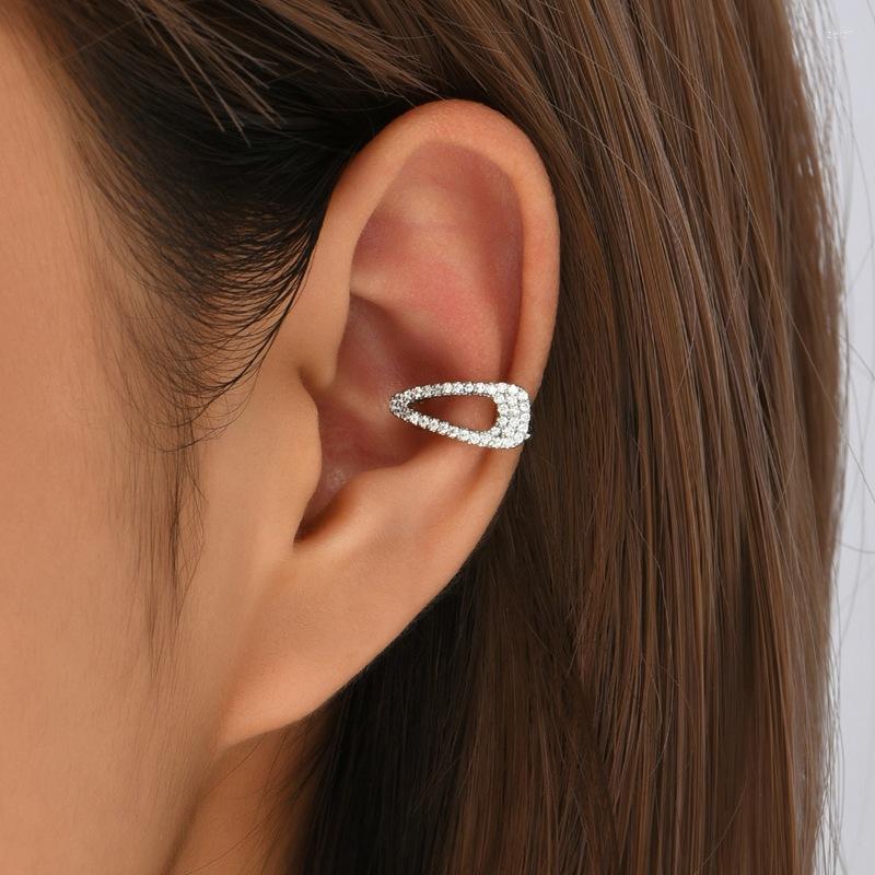 

Backs Earrings Luxury Creative Small Metal Crystal Beads Shiny No Piercing Clip For Women Charms Cuff Ear Jewelry Gift 2023