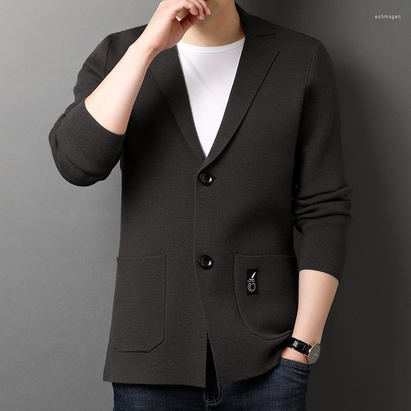 

Men's Suits Men's Suit Jacket 2023 Spring / Autumn Casual Loose Knit Solid Color Coats High Quality Business Blazer Plus Size 3XL, Black