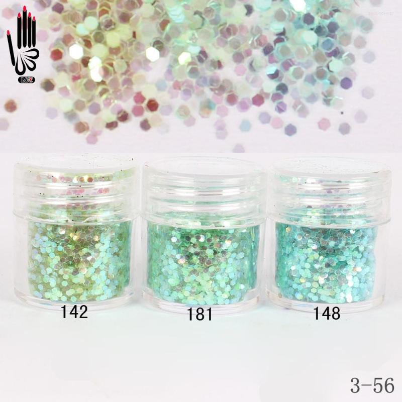 

Nail Glitter 1 Jar/Box 10ml 3 Light Mint Green Hex Sequins Powder Paper For Art Decoration Optional 300 Colors 3-56