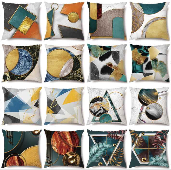 

Pillow Case Nordic Geometric Pillow Cover Peach Fur Printed Throw Pillows Case Room Home Decorative Pillowcase Sofa Couch Cushion Cover Bedding Supplies BC308, Only pillow case