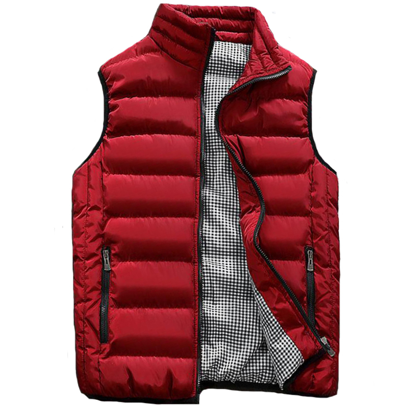 

Men's Vests Autumn Winter Vest Men Casual Outwear Warm Sleeveless Jackets chalecos para hombre Male Fashion Waistcoat 5XL Vests Gilet 230217, Red