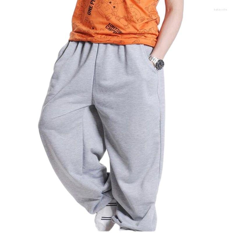 

Men's Pants Thicken Hip Hop Long Trousers Men's Elastic Waist Sweatpants Mens Hiphop Full Length Loose Men Bottoms, Grey thin l