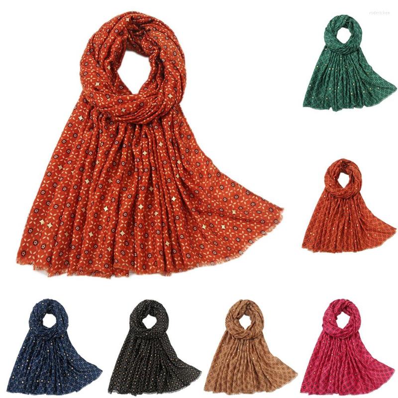 

Ethnic Clothing 2023 Spring Autumn Geometric Polka Dot Print Muslim Women Hijab Turban Long Maxi Scarf Shawl Islamic Scarves Stoles Headwrap