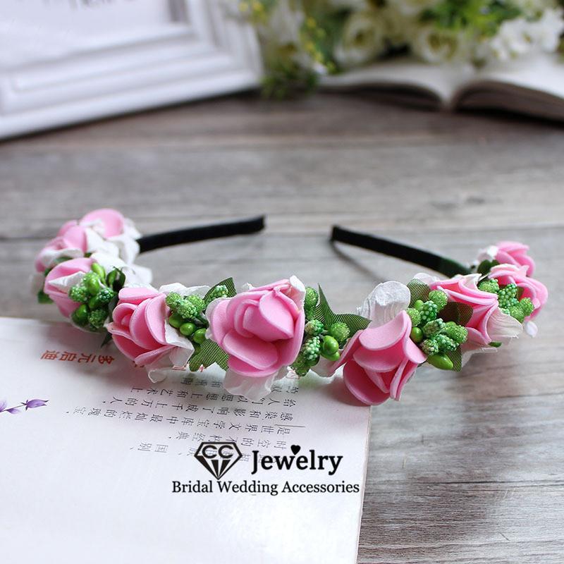 

Hair Clips & Barrettes Women Hairbands Wedding Accessory Engagement Hairwear Bridesmaids Headdress Colorful Floral Handmade Garland