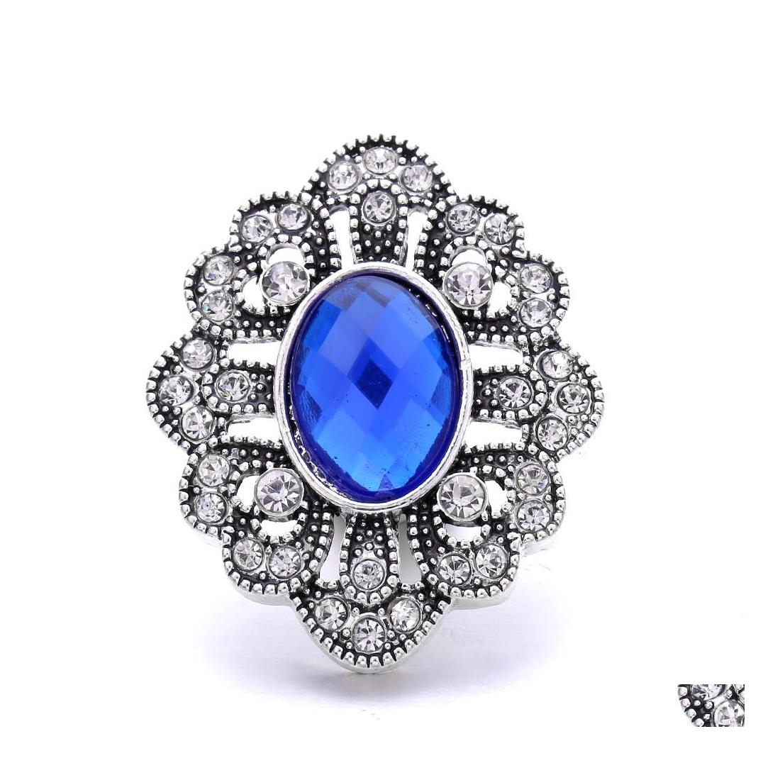 

Charms Luxurious Crystal Sier Color Snap Button Women Jewelry Findings Bright Rhinestone 18Mm Metal Snaps Buttons Diy Bracelet Drop Dhiyb