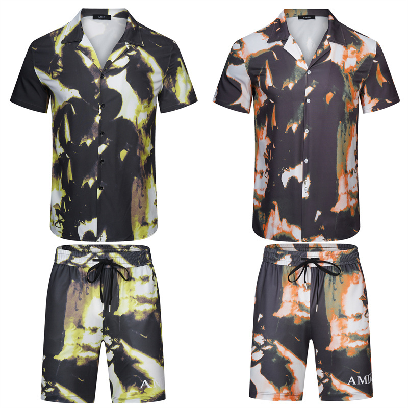 

Men's Shorts Summer Short-sleeved T-shirt Men's Gradient Suit Set With Handsome Clothes Trend Tide BrandMen's 019