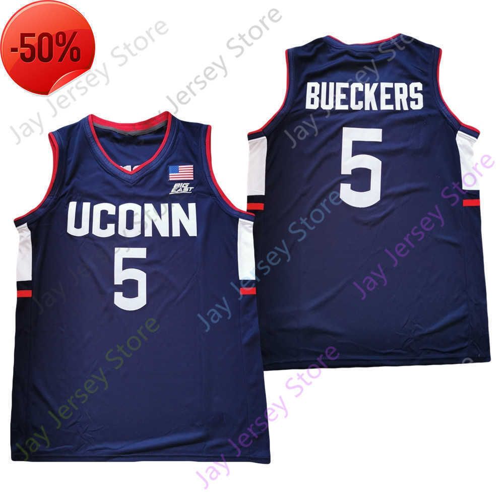 

2021 New NCAA Connecticut UConn Huskies Basketball Jersey 5 Paige Bueckers College Navy Size Youth Adult, As pic