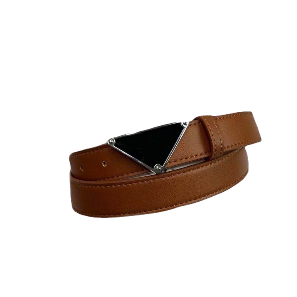 

Mens Belt White Belt Designer Luxury Ceinture Black Smooth Buckle Valentine Birthday Gift Fashion Leather Waistband Woman Waist Triangle Belt Prad Party Gift