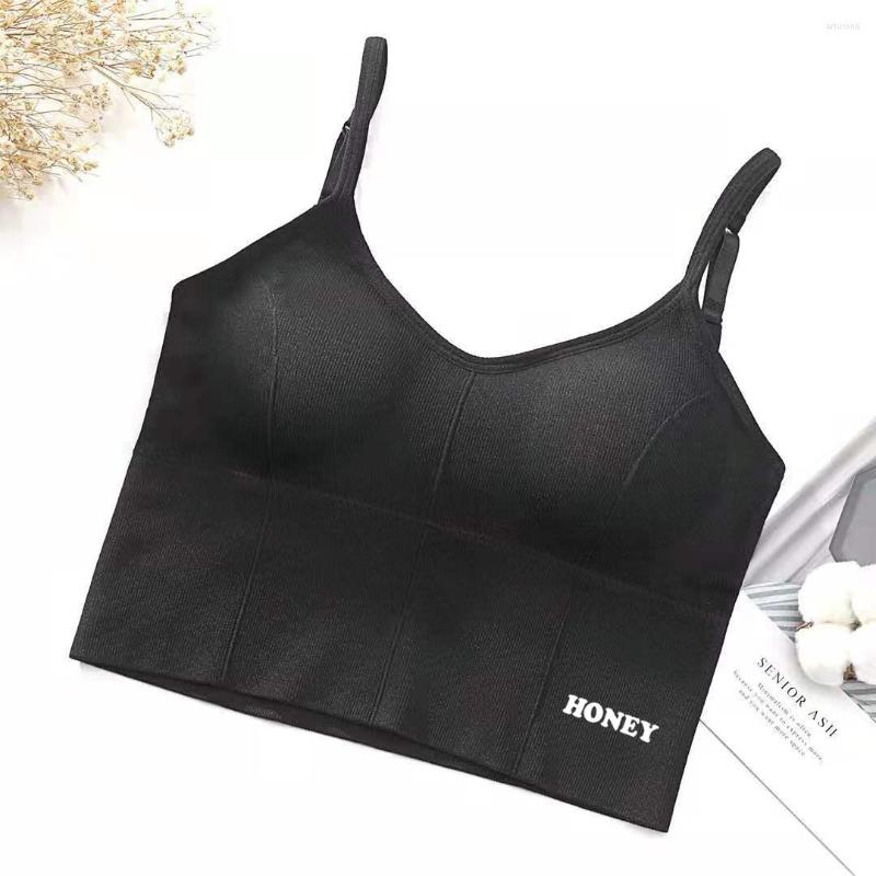 

Women's Tanks U-shaped Back Bra Tube Top Women Crop FUNNY Letters Print Sexy Lingerie Sports Fashion Street, Black