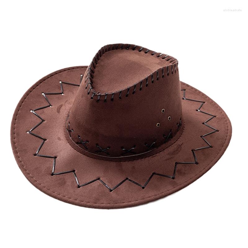 

Berets Parent-child Cowboy Hat Cowgirl With Rope Windproof Jazz For Climbing, White