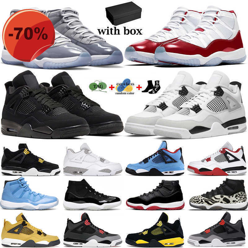 

Sandals Box With Jumpman 4 Basketball Shoes Men Women 11 Sneakers 4s Military black Cat Infrared Cool Grey 11s Bred Mens Womens Sports Trainers, # 49