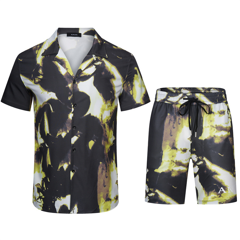 

Men's Shorts Summer Short-sleeved T-shirt Men's Gradient Suit Set With Handsome Clothes Trend Tide BrandMen's 020