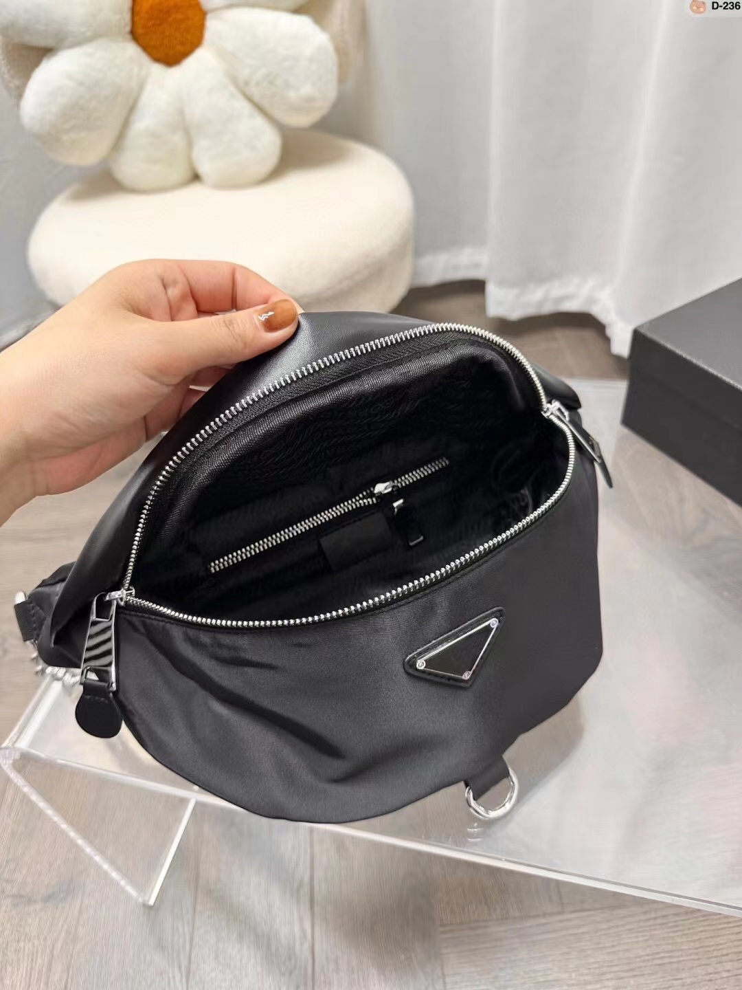 

Women Men Nylon Waist Bag Parachute Fabric Material Bumbag Outdoor Casual Fannypack Unisex Daily Purses Chest Bags, Black