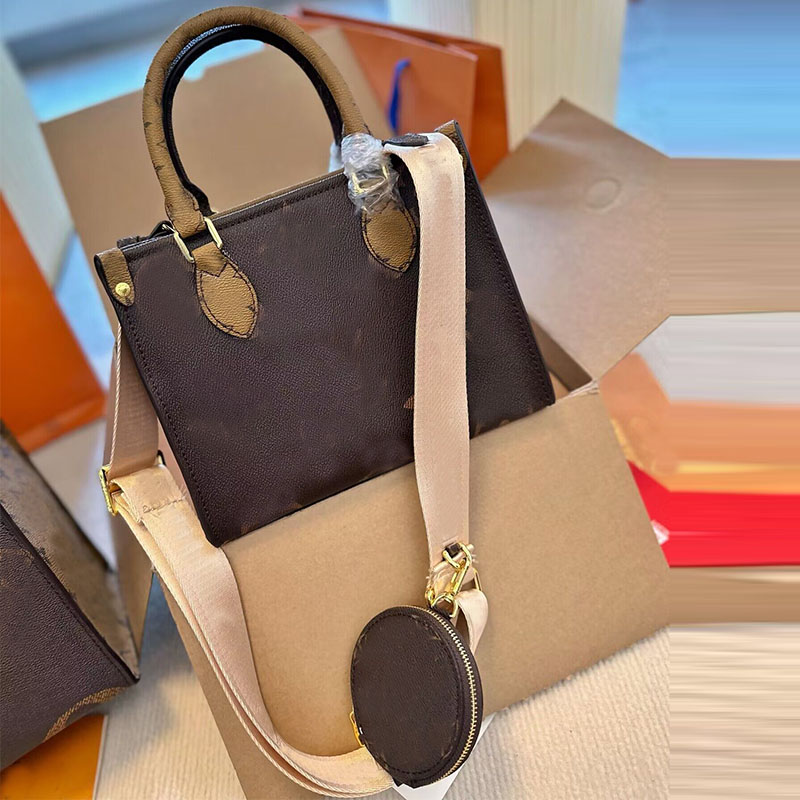 

Fashion ONTHEGO MM GM PM Crafty Luxury Totes Designer Bag Womens Handbags Genuine Leather Crossbody Flower Ladies Casual Purse Shoulder Bags, Colour 8