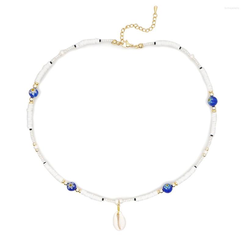 

Choker Go2Boho Shell Pendant Necklace Seashell For Women Boho Handmade Jewelry Heishi Necklaces Dics Beads Seed Popcorn Beaded