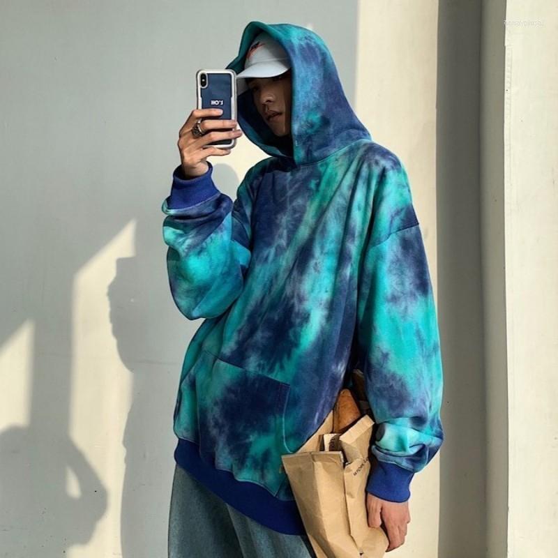 

Men's Hoodies Hip Hop Style Blue Sweatshirt Men 2023 Autumn Casual Loose Street Printed Long Sleeve Pullover Tops -2XL