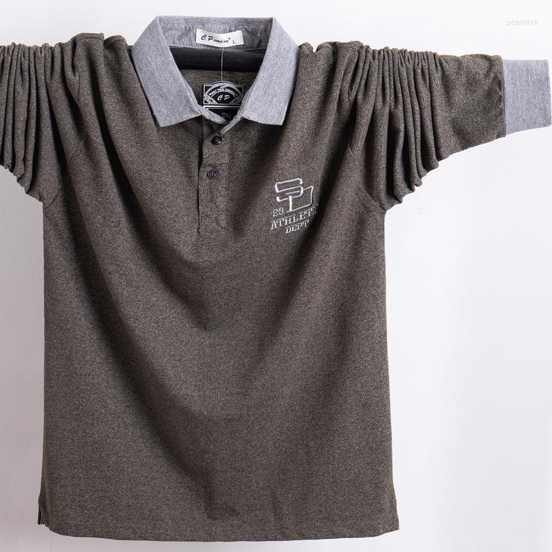 

Men's Polos 2023 Men Shirt Full Top Business Camisa Masculina Cotton Homme Work Silm Fit 5XL Autumn Spring Tee, Blue