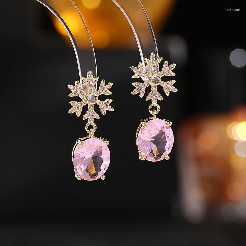 

Dangle Earrings Bilincolor Zircon Snowflake Colorful Christmas Tree For Gift