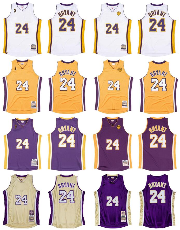 

Bryant Stitched basketball Jersey black mamba S-6XL Mitchell Ness jersey 2008-09 Mesh Hardwoods Classics retro jerseys Men Youth purple yellow 24, Stitched jersey