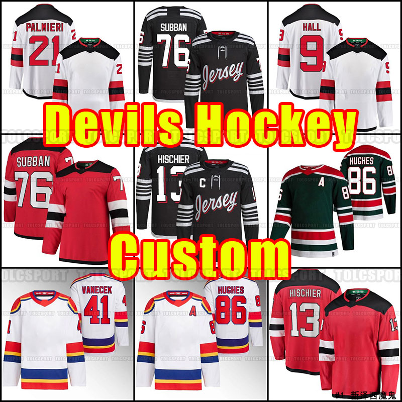 

Men Nico Hischier Hockey Jerseys 7 Dougie Hamilton 30 Martin Brodeur 76 PK Subban 86 Jack Hughes 9 Taylor Hall 18 Dawson Mercer Reverse Retro Green Red Alternate Black, As shown