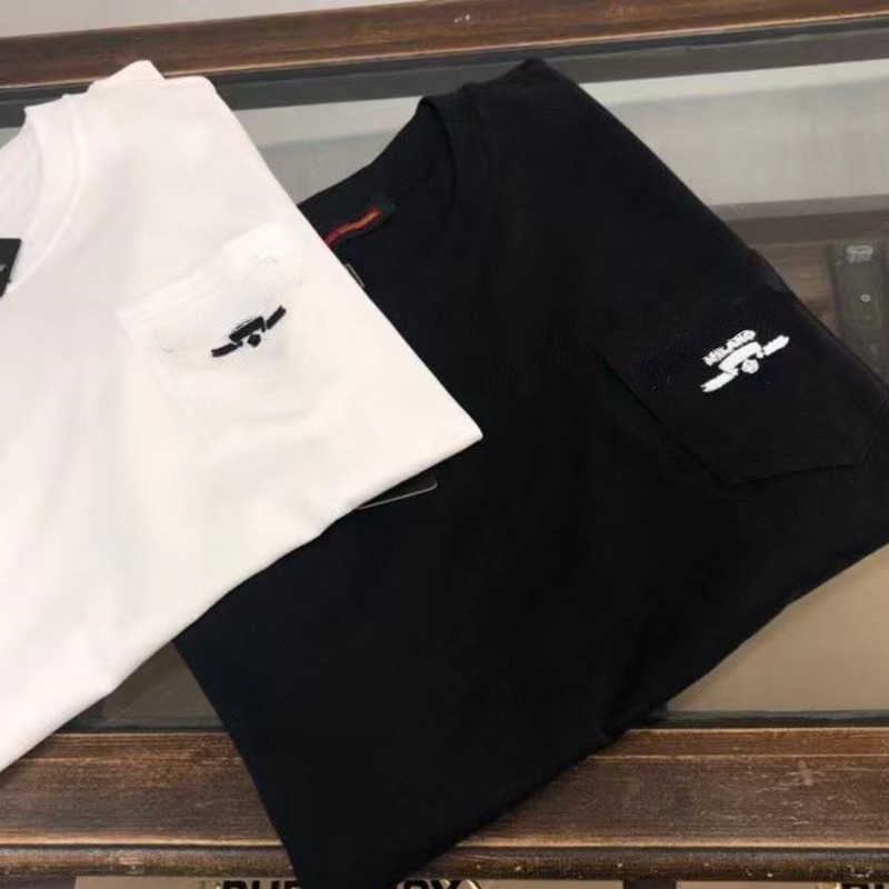 

Men's plus size cotton t shirt designer Shirts Pocket Letter Round Neck Short Sleeve Pullover Men and Women Luxury T-Shirt Fashion Loose Tops Oversize Hoodie, White