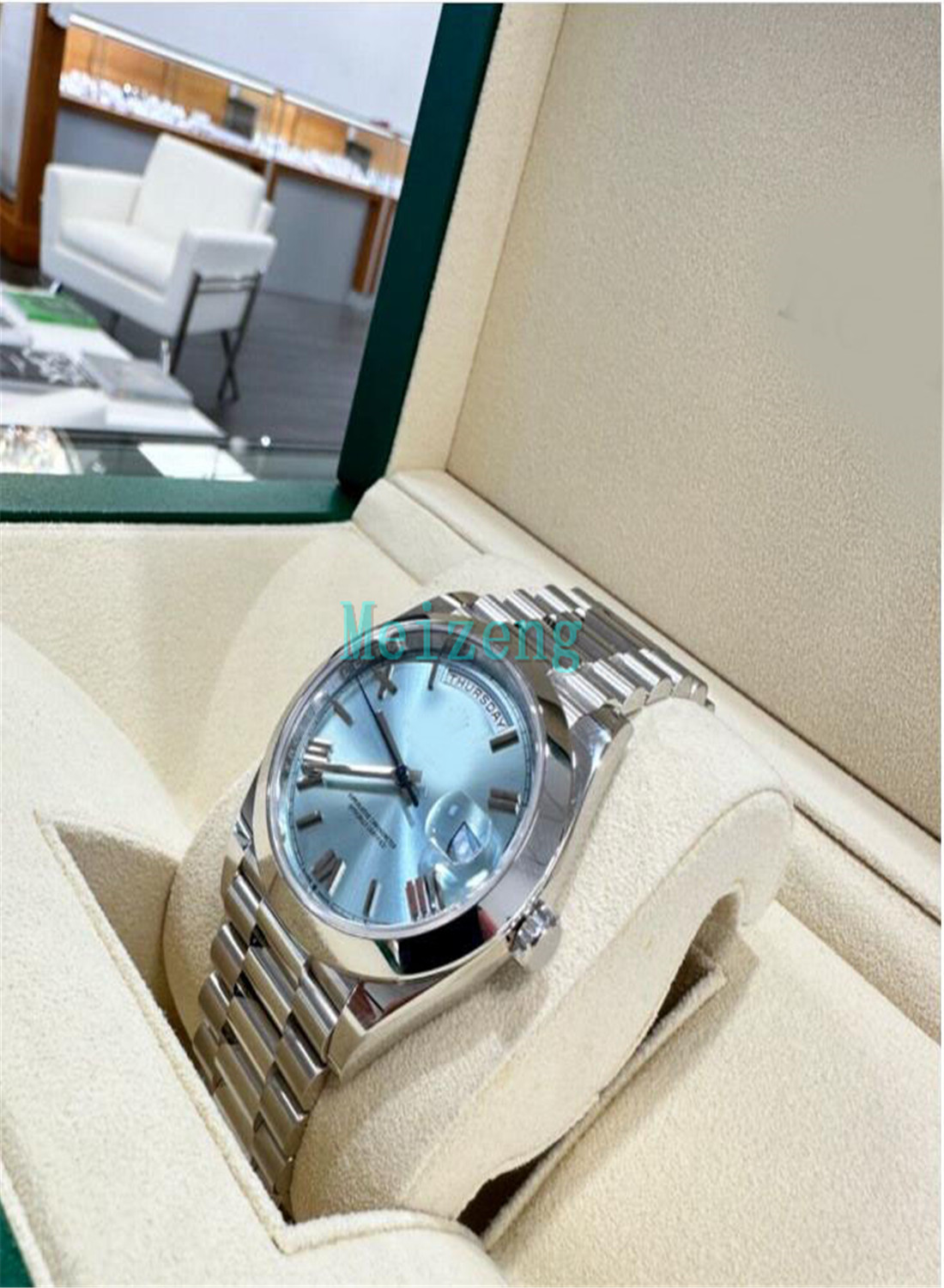 

2023 Diver Sport Wristwatch President 40mm Day-Date 228206 Platinum Ice Blue Roman Dial Brand New Men's Automatic Watch