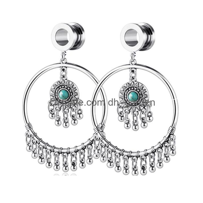 

Plugs Tunnels 60Pcs Stainless Steel Dangle Ear Plug Tunnel Drop Expander Gauges Set Stretching Kit Body Helix Piercing Jew Dhgarden Dhj62