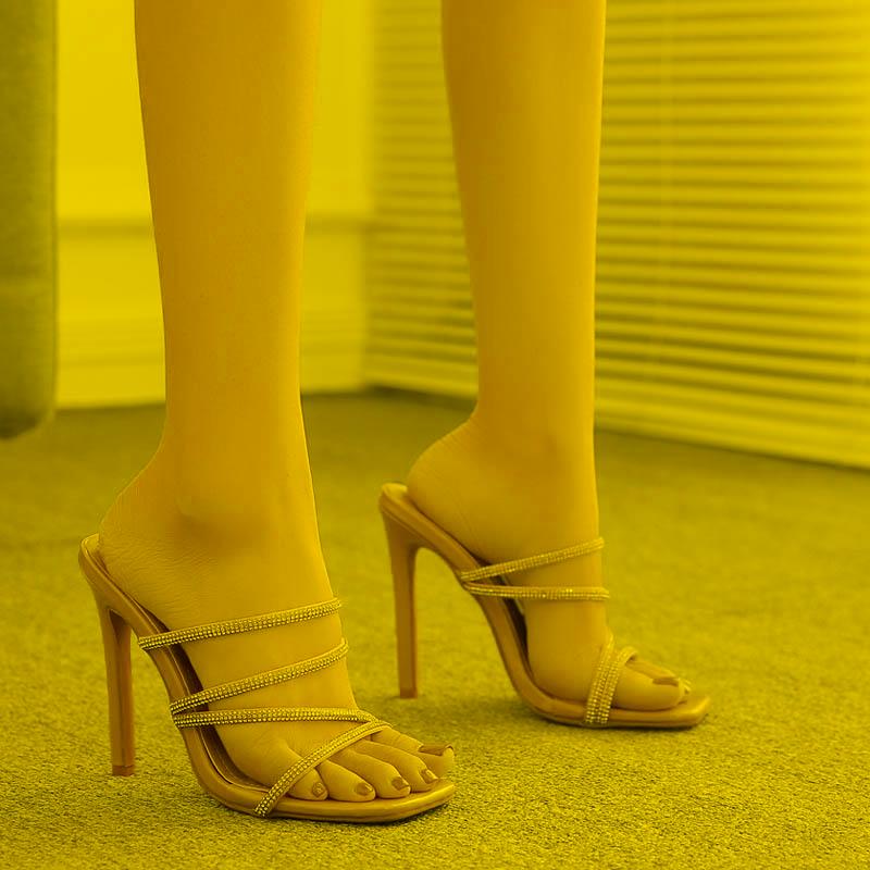 

Sandals Women Shoes Slippers Fashion Party Thin-Belt High-Heel Sexy Hollow 2023 Summer Style Open Toe Modern ShoesSandals, White