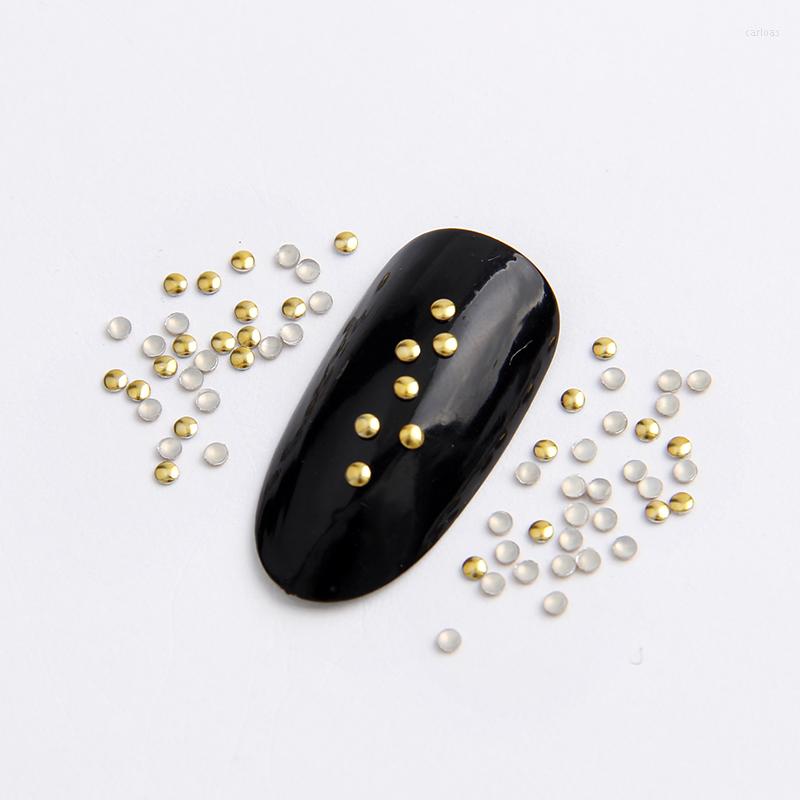 

Nail Art Decorations 1.5mm/2mm/3mm Gold Silver Fix Flatback Half Round Rivet Punk Rock Style For 3D Decoration
