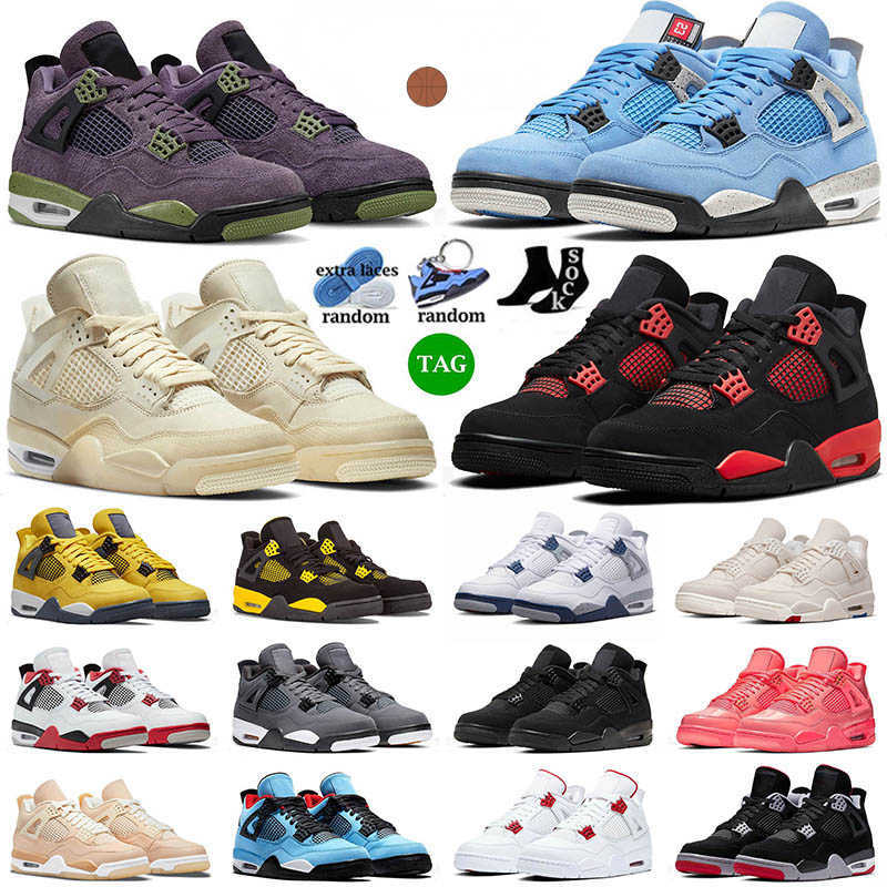 

2022 Box With Retro Basketball Shoes 4s IV Jumpman University Blue Red Thunder Offs White Sail Infrared Jorda 4 J4 Men Women Trainers Jorden 4s, C3 purple 40-47