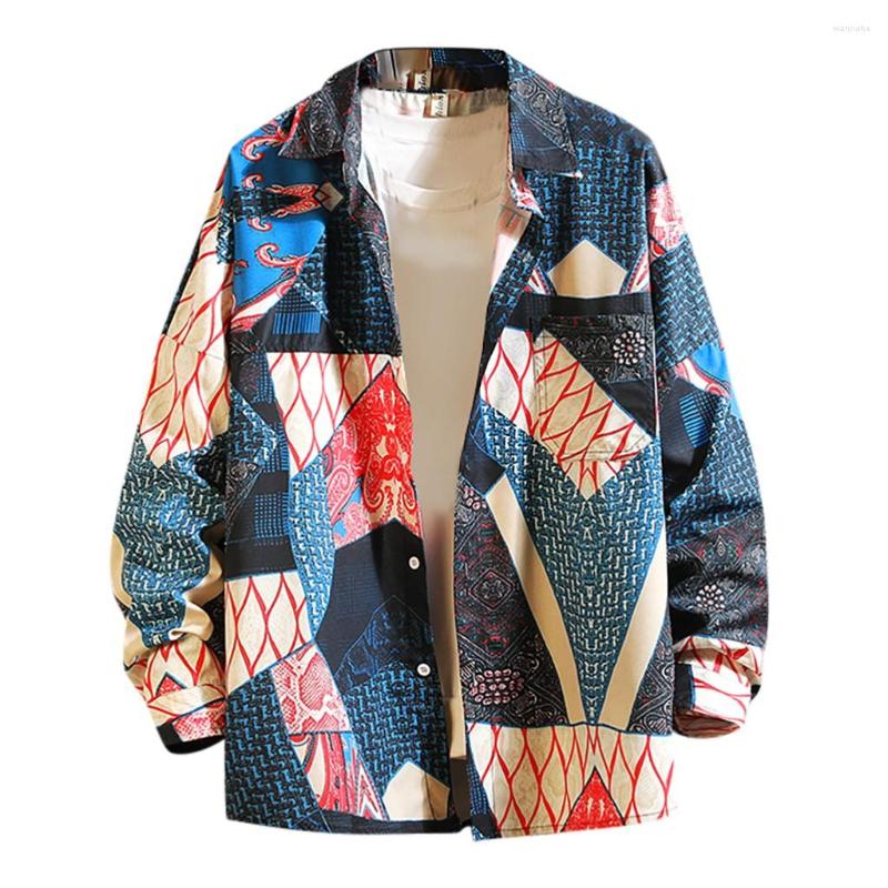 

Men's Polos SAGACE 2023 Printed Shirt Slim Fit Long Sleeves Fashion Casual Brand Men Clothing Comfortable And Soft Touch, Blue