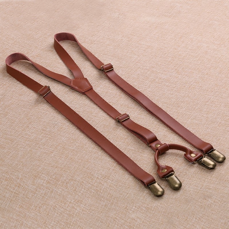 

Suspenders Vintage Mens Suspender Brace Male Strap Clip For Women Cowhide Wild Leisure Casual Belt Skirt Leather 230217