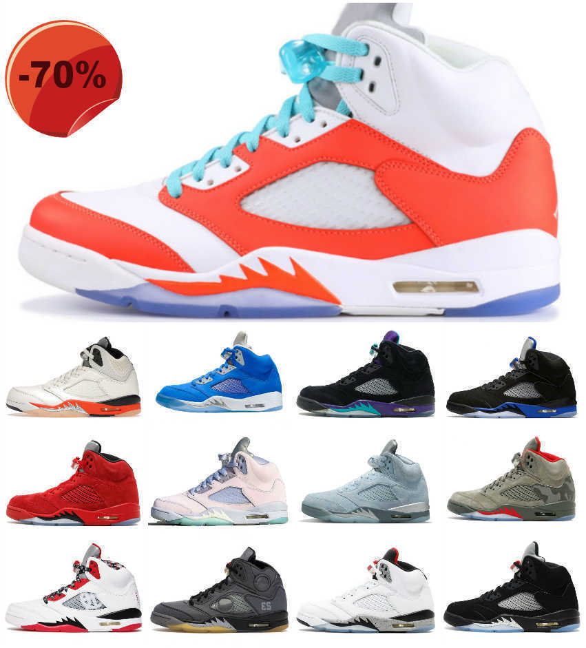

Sandals Blue Jumpman Racer 5 5s Basketball Shoes Mens Sail White Stealth Black Cement Metallic Alternate Grape Bluebird Raging Bull Red Green Bean, Aj543