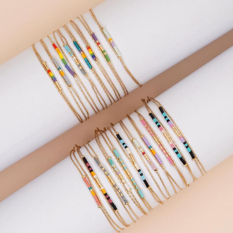 

Strand Rice Ball Bracelet Hand Woven Versatile Simplicity Symmetric Adjustable Bohemia Unisex Beaded