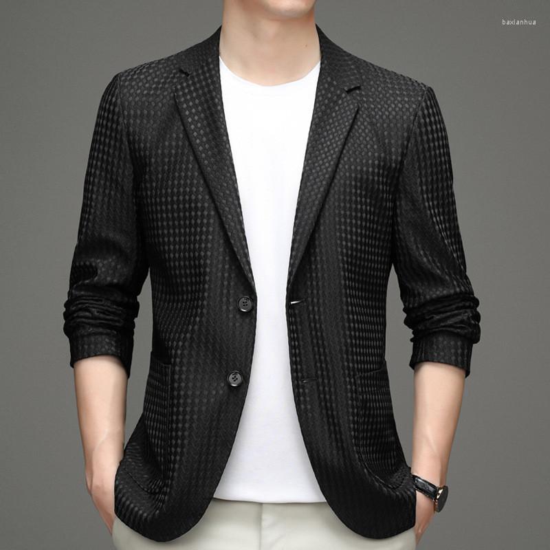 

Men's Suits High End Designer Casual Fashion Elegant Slim Fit Smart Mens Blazer Suite Jacket Expensivet Clothing 2023, Black