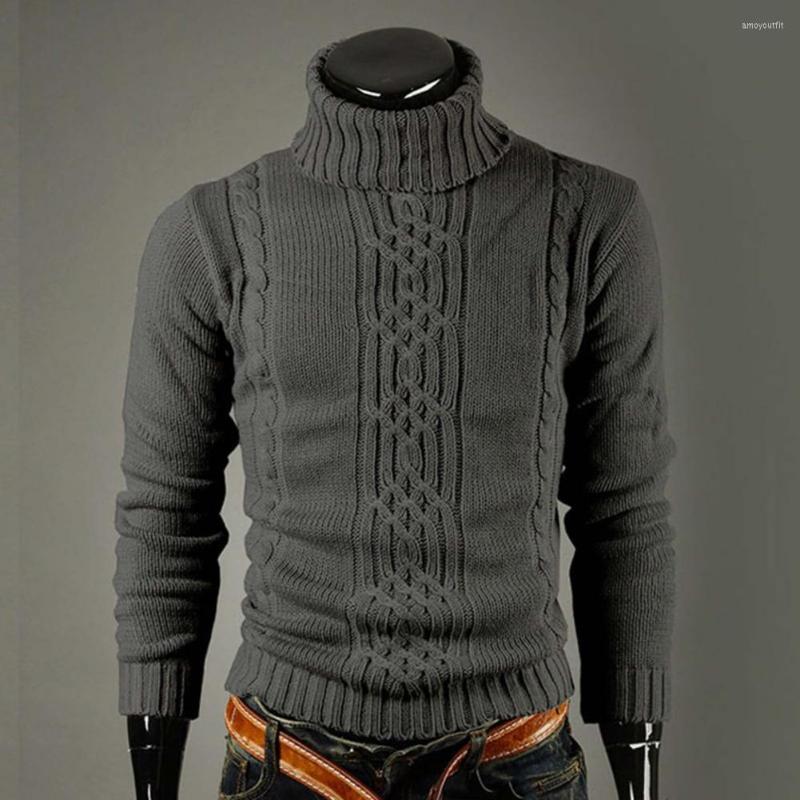 

Men's Sweaters Slim Knitted Sweater Leisure Long Sleeve Tight-fitting Men Ribbed Cuffs, Dark gray