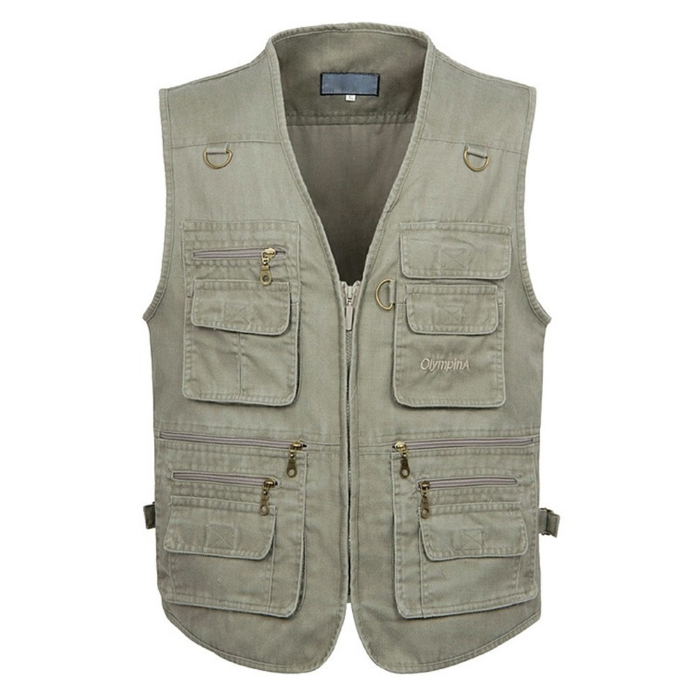 

Men's Vests 8XL 9XL 10XL Male Casual Summer Big Size Cotton Sleeveless Vest With Many 16 Pockets Men Multi Pocket Pograph Waistcoat 230217, Blue