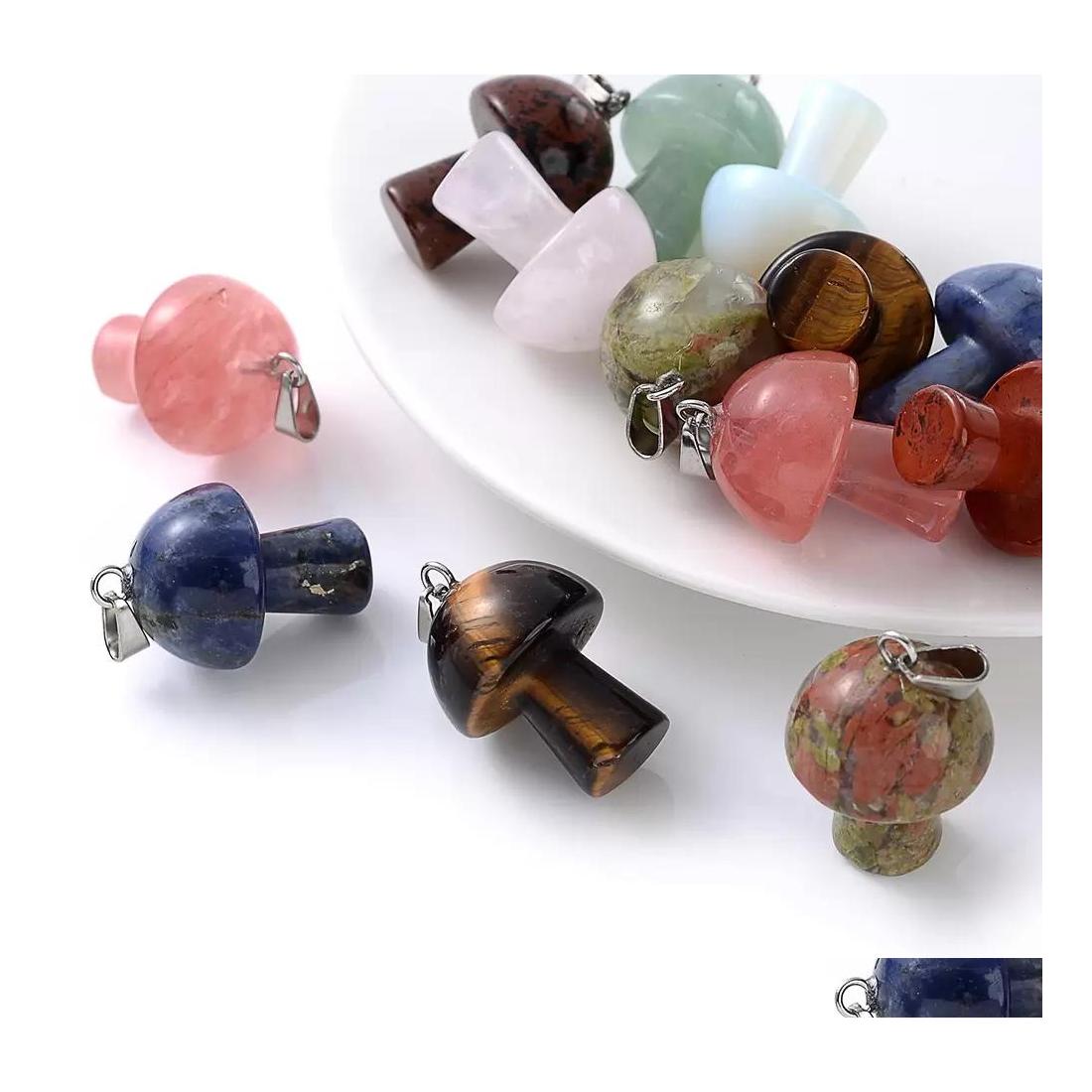

Charms 2Cm Mushroom Statue Natural Crystal Stone Carving Reiki Healing Gem Pendant For Women Jewelry Makin Yzedibleshop Drop Deliver Dhl8Q
