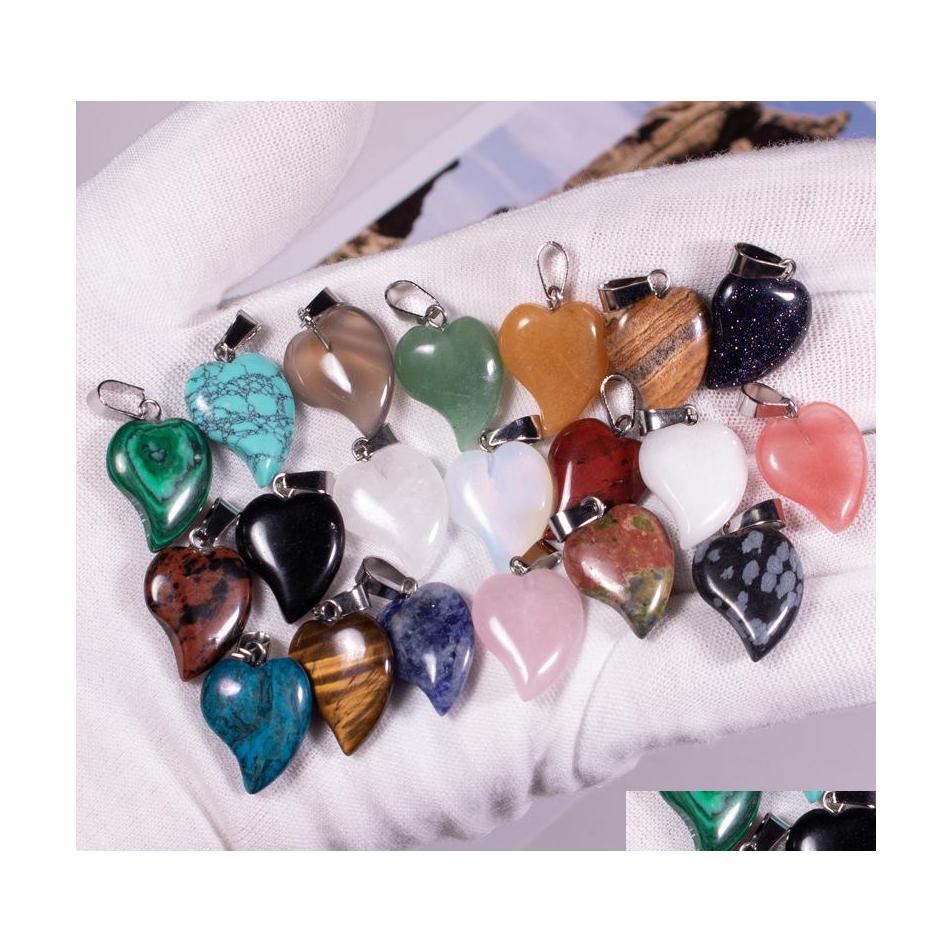 

Charms Natural Crystal Rose Quartz Tigers Eye Stone Heart Pendant For Diy Earrings Necklace Jewelry Yzedibleshop Drop Delivery Findi Dhkp6