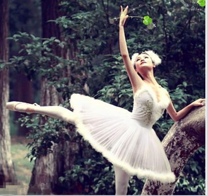

Stage Wear 2023 Professional Ballet Tutu Women White Swan Adult Costume Kids Feather