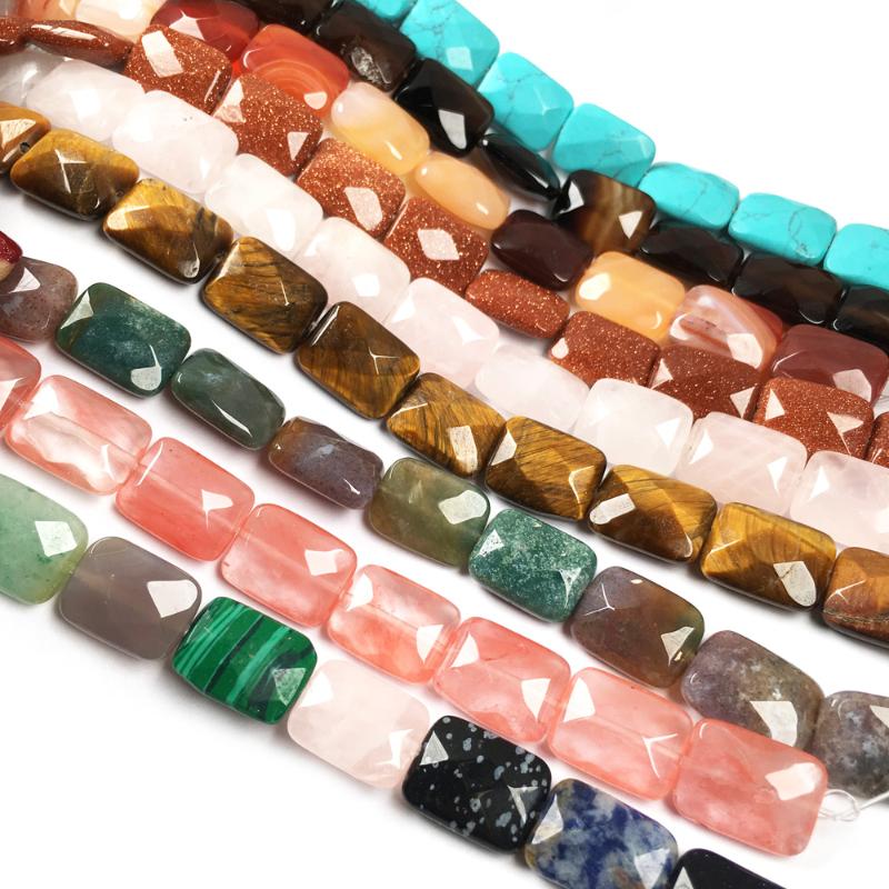 

Beads Other Natural Stone Faceted Square Shape Beading Agates Crystal Scattered For Jewelry Making DIY Necklace Bracelet Length 20cmOther