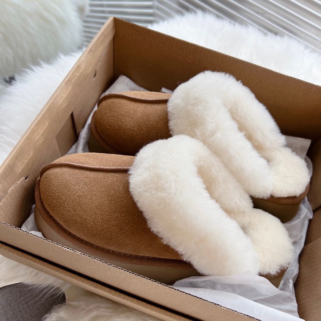 

2023 Winter Classic Australia Mini Boots Platform Snow salad Button Matte Fur Suede Sheepskin Wool Blend Comfort Fall uggitys, Miniplatform1