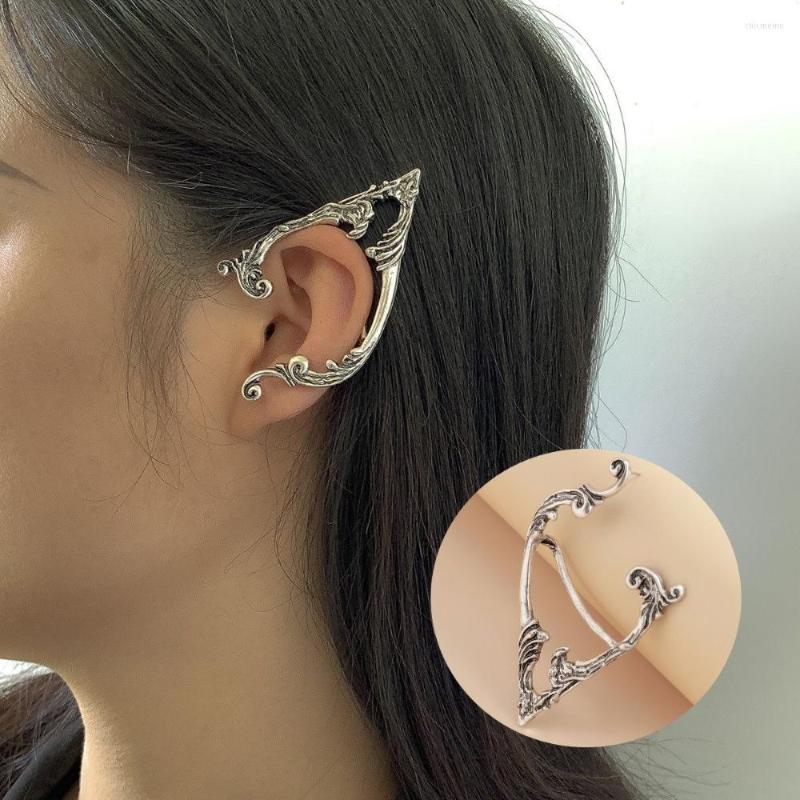 

Backs Earrings Earcuff Halloween Women Silver Color Punk Fairy Elf Ear Clip Cuff Earring No Piercing