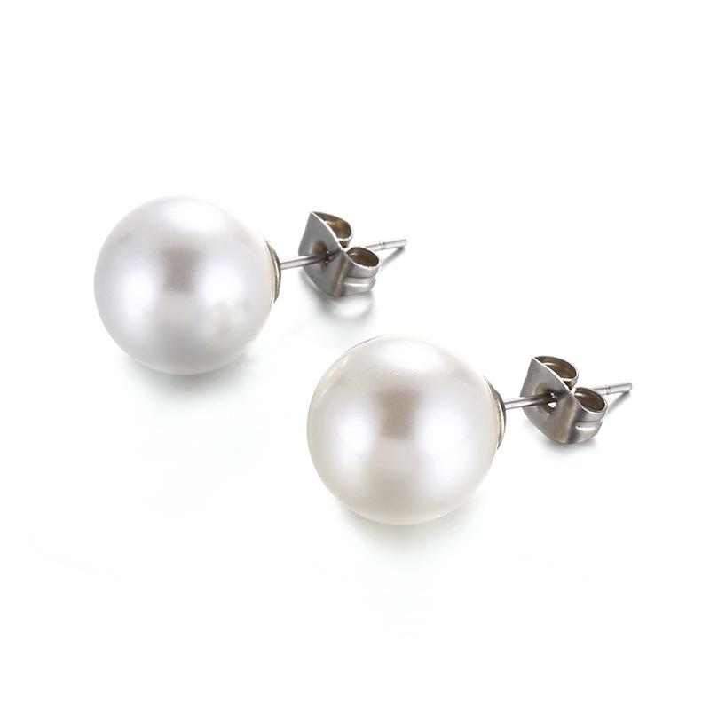 

Stud Earrings Fashion Pearl Jewelry Stainless Steel RoundStud