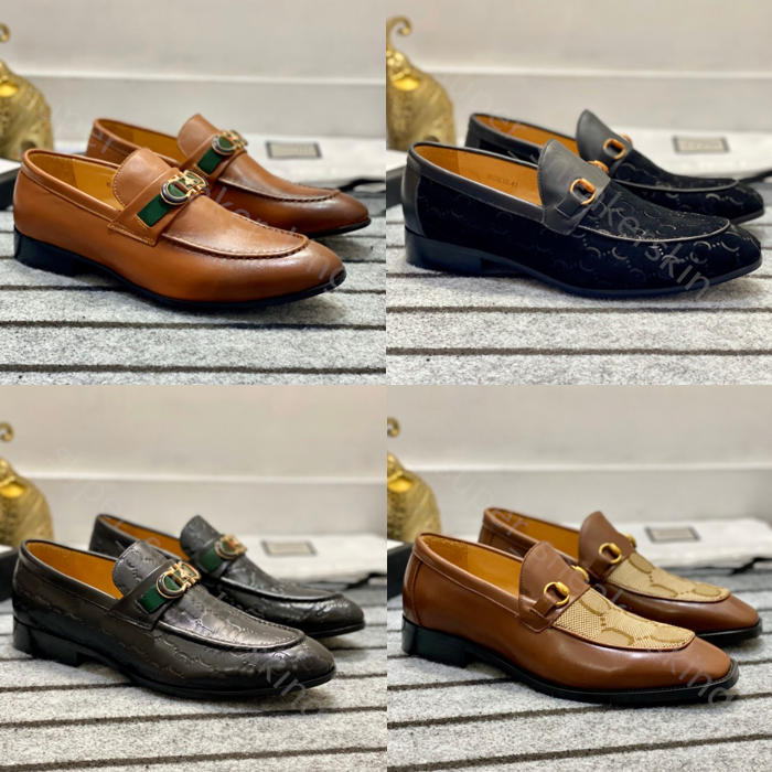

Top Designer Mules Men Dress shoes 100% cowhide Classic Loafers Flat Mens buckle leather Men Casual Shoes size 38-46