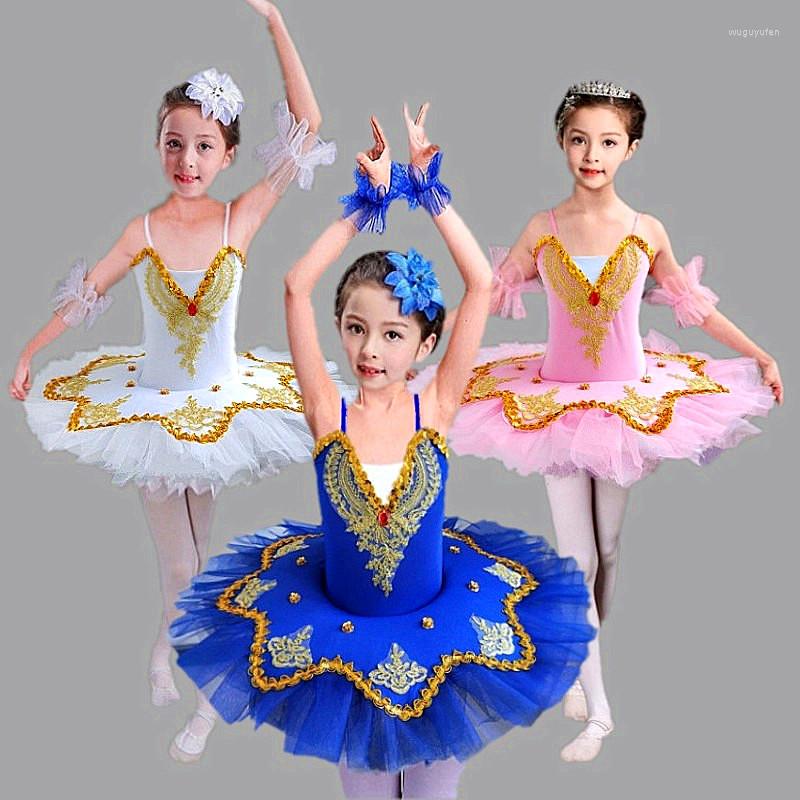 

Stage Wear Pink/White/ Girl Ballet Tutu Dress Swan Lake Costume Ballerina Clothes Children Dance Dressrs F Girls, Blue