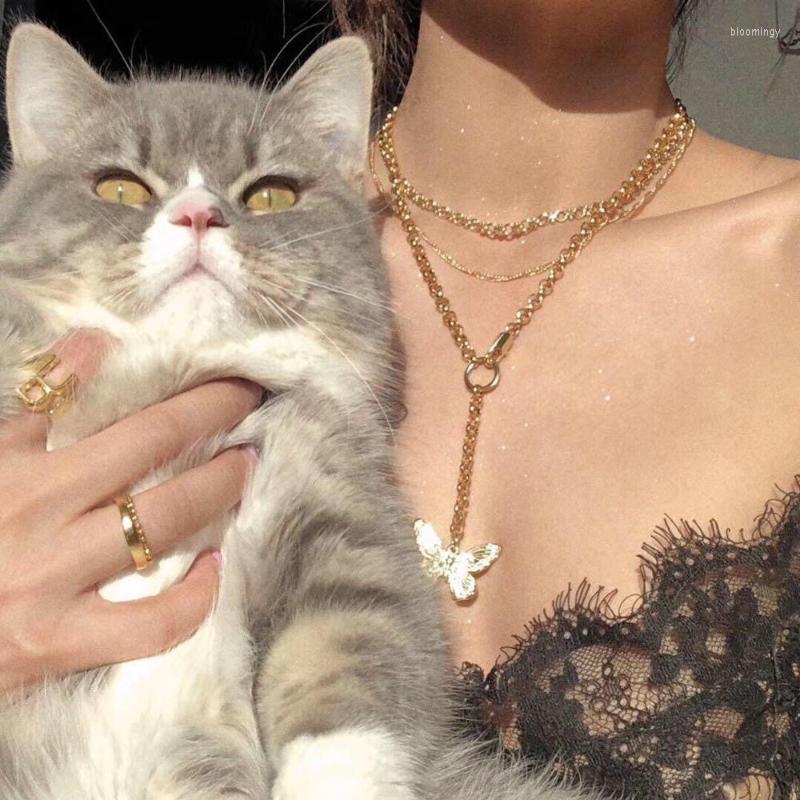 

Choker Chokers Korea Ulzzang Chic Butterfly Women Necklace Metal Casual Fashion Harajuku Female Hip-hop Dark Vintage Ins Punk