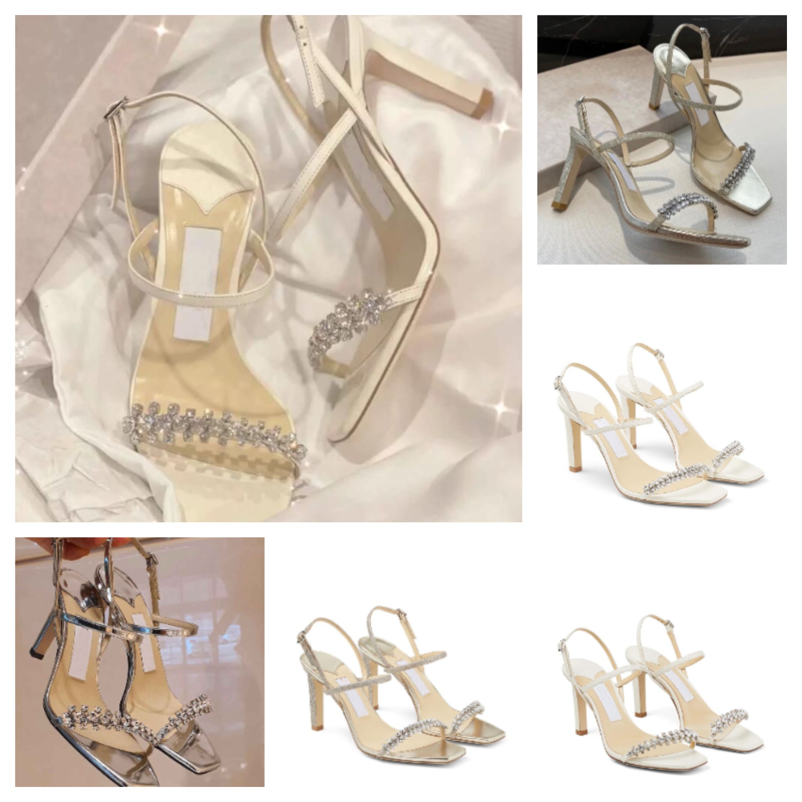 

New Summer Brand Meira Sandals Shoes Women Crystal Embellished Strappy Pumps Feminine Stiletto Heel Evening Dress Bridal Wedding Dress Sandalias Shoe EU35-43.BOX